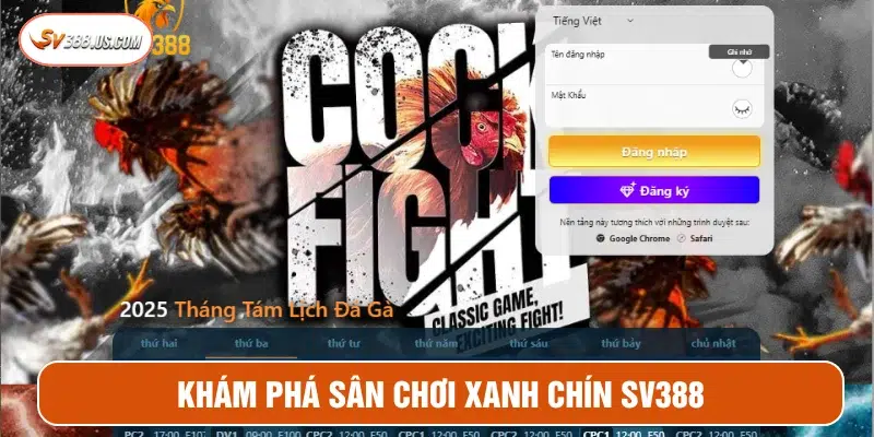 SV388 – Đá gà trực tiếp Full HD, thắng lớn rút tiền liền tay SV388 được cấp chứng nhận hoạt động bởi chứng phủ Campuchia